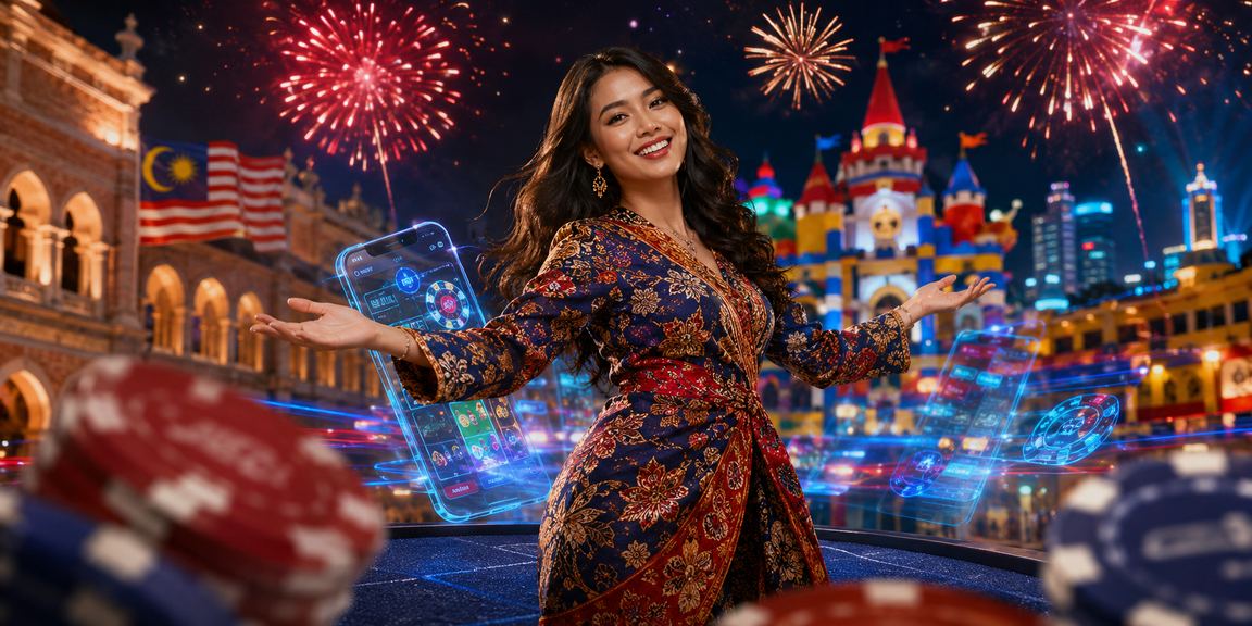 Gambaran permainan bertanggungjawab dengan motif batik Malaysia mencerminkan budaya tempatan